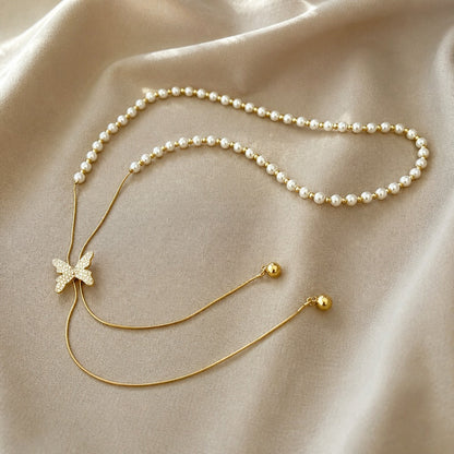 Collier Pendentif Papillon en Perles