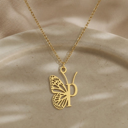 Pendentif en Lettre Initiale Papillon
