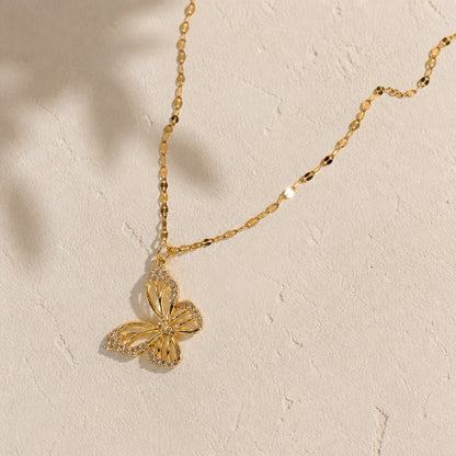 Collier Pendentif Papillon Creux Minimaliste