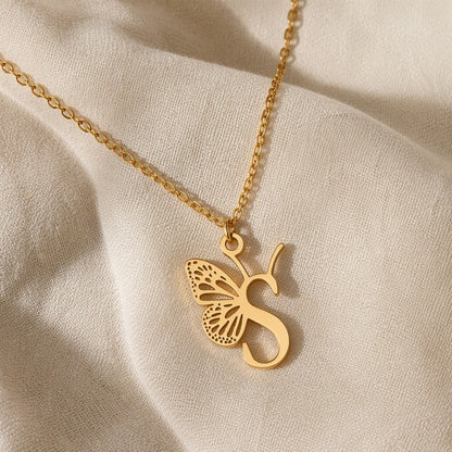 Pendentif en Lettre Initiale Papillon