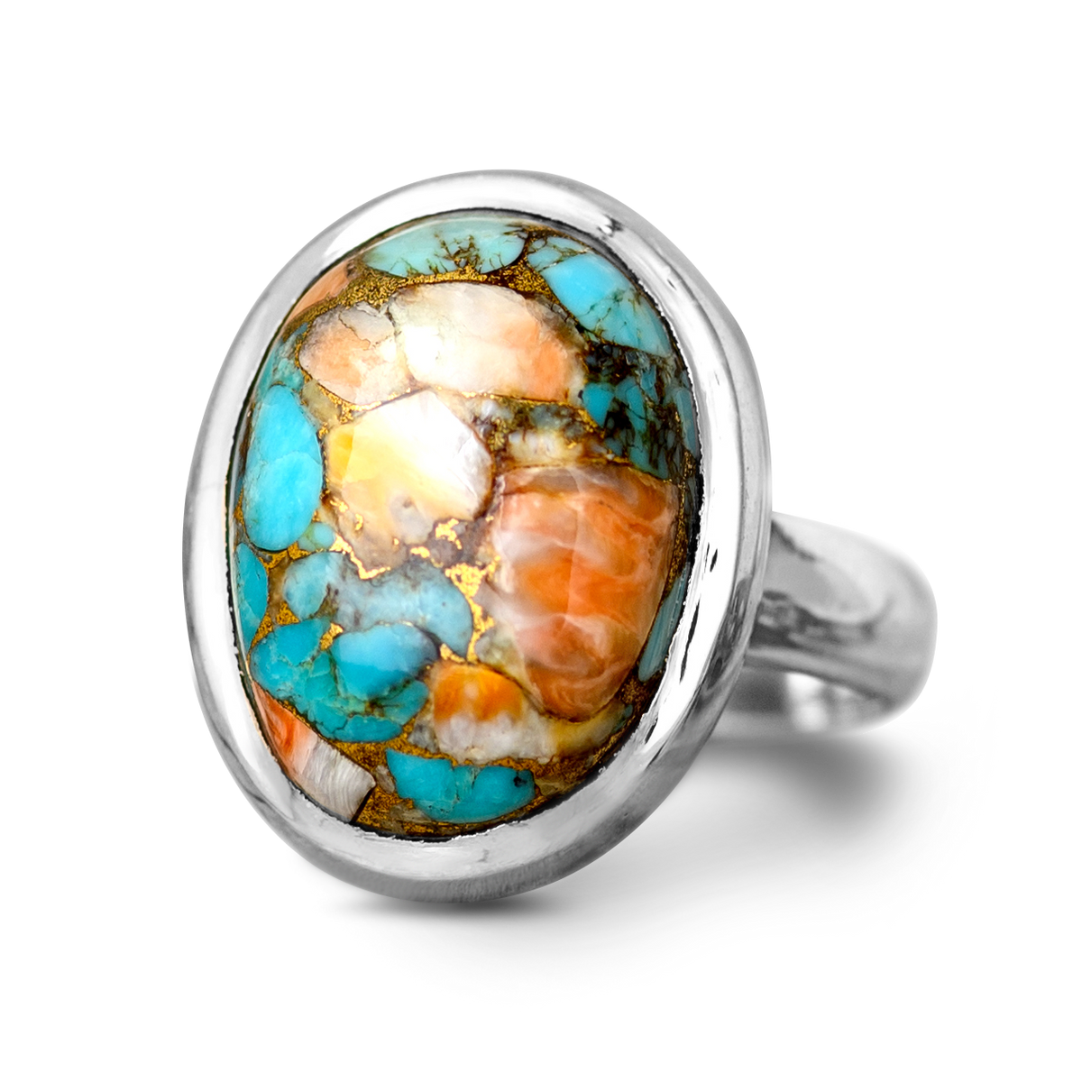 Bague en Turquoise Cuivre Huître