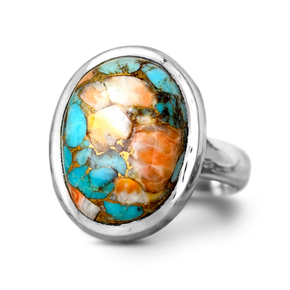 Bague en Turquoise Cuivre Huître