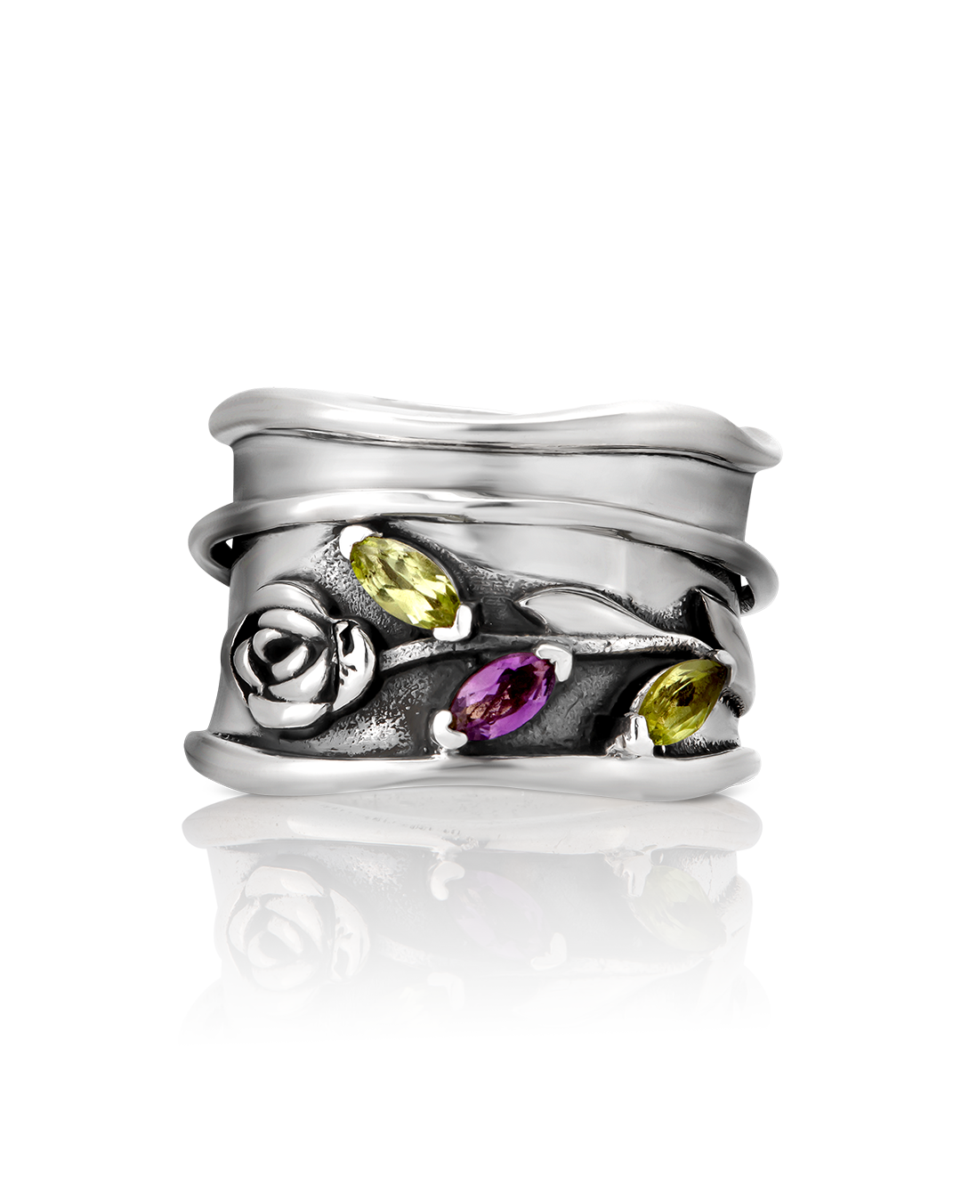 Bague Améthyste Fidget Fleur de Rose