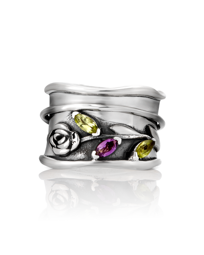 Bague Améthyste Fidget Fleur de Rose