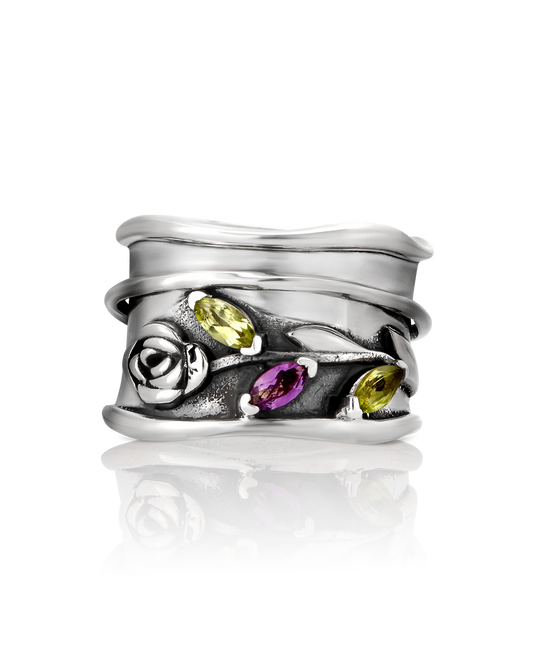 Bague Améthyste Fidget Fleur de Rose