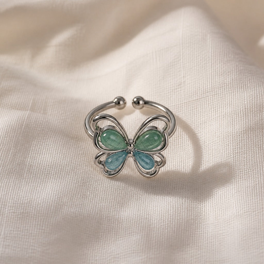 Bague en Argent Papillon Ajustable