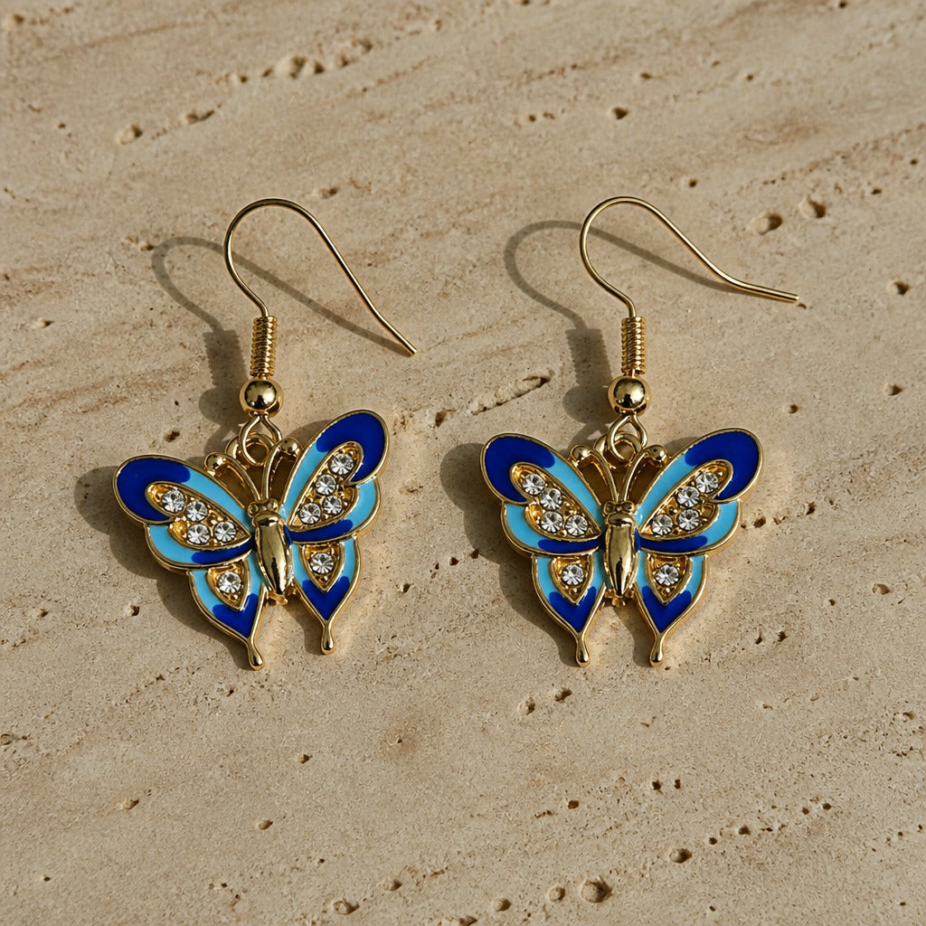 Boucles d'oreilles en forme de papillon exquises