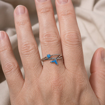 Bague en Argent Zirconia Queue de Poisson