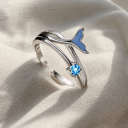 Bague en Argent Zirconia Queue de Poisson