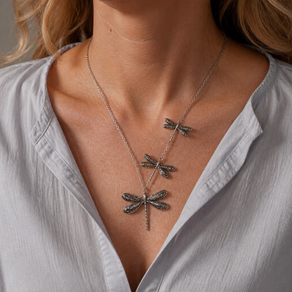 Collier Pendentif Libellule Superposée