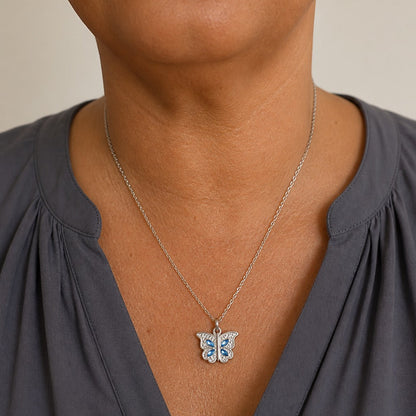 Pendentif Collier Locket Papillon d'Amour