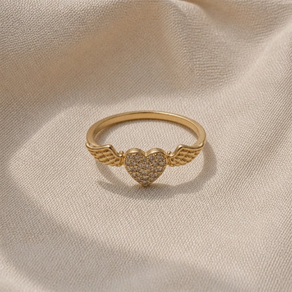 Bague Minimaliste Cœur Aile