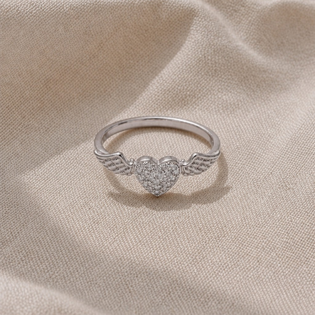 Bague Minimaliste Cœur Aile