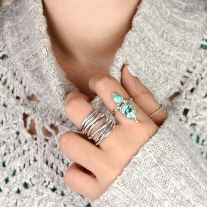 Bague Large avec Enveloppement Épais