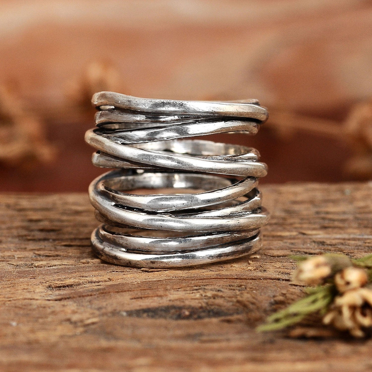 Bague Large avec Enveloppement Épais