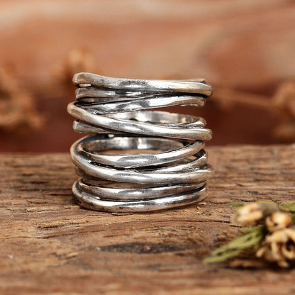 Bague Large avec Enveloppement Épais